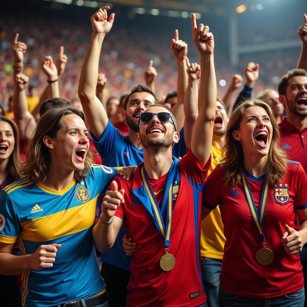 Fans celebrating during the 2018 World Cup