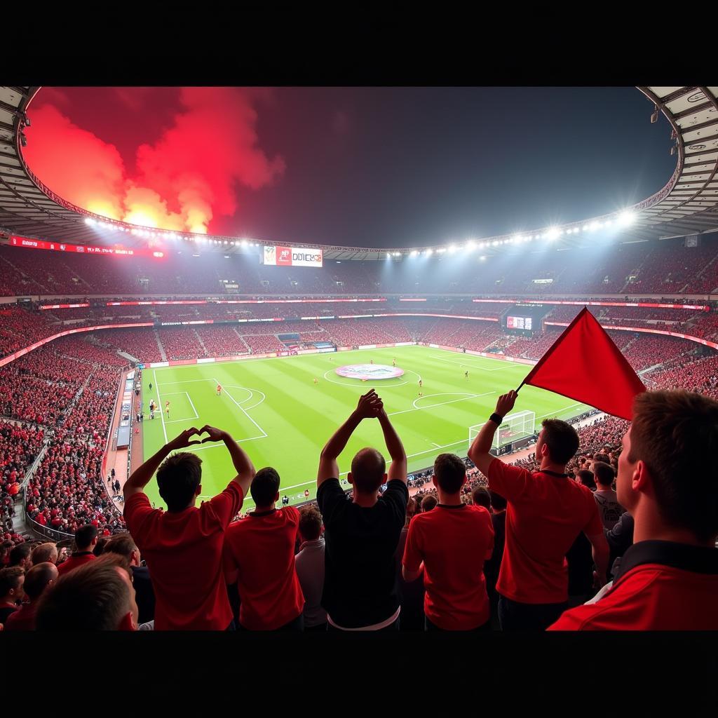 Eintracht Frankfurt fans celebrating a victory