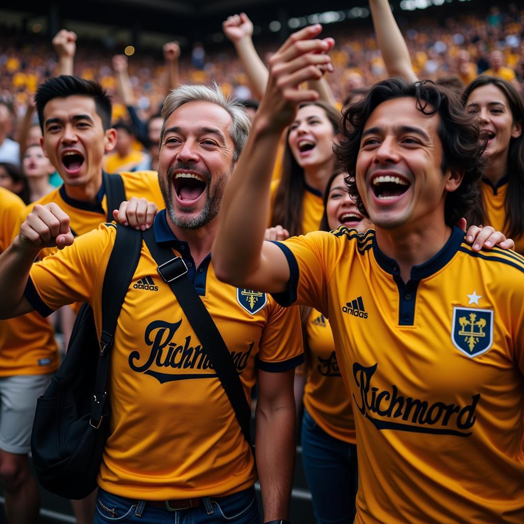 Fans Wearing Richmond FC Jerseys