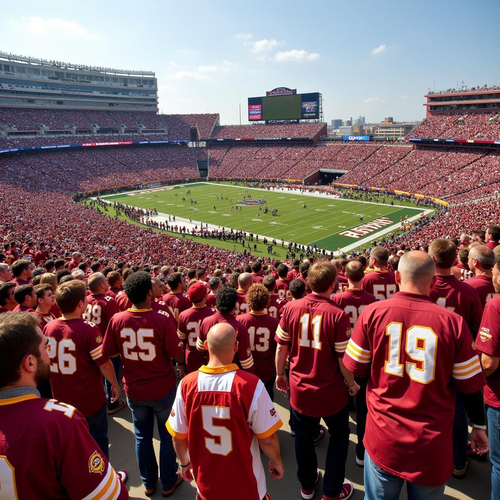 Fans Sporting Throwback Jerseys at FedEx Field