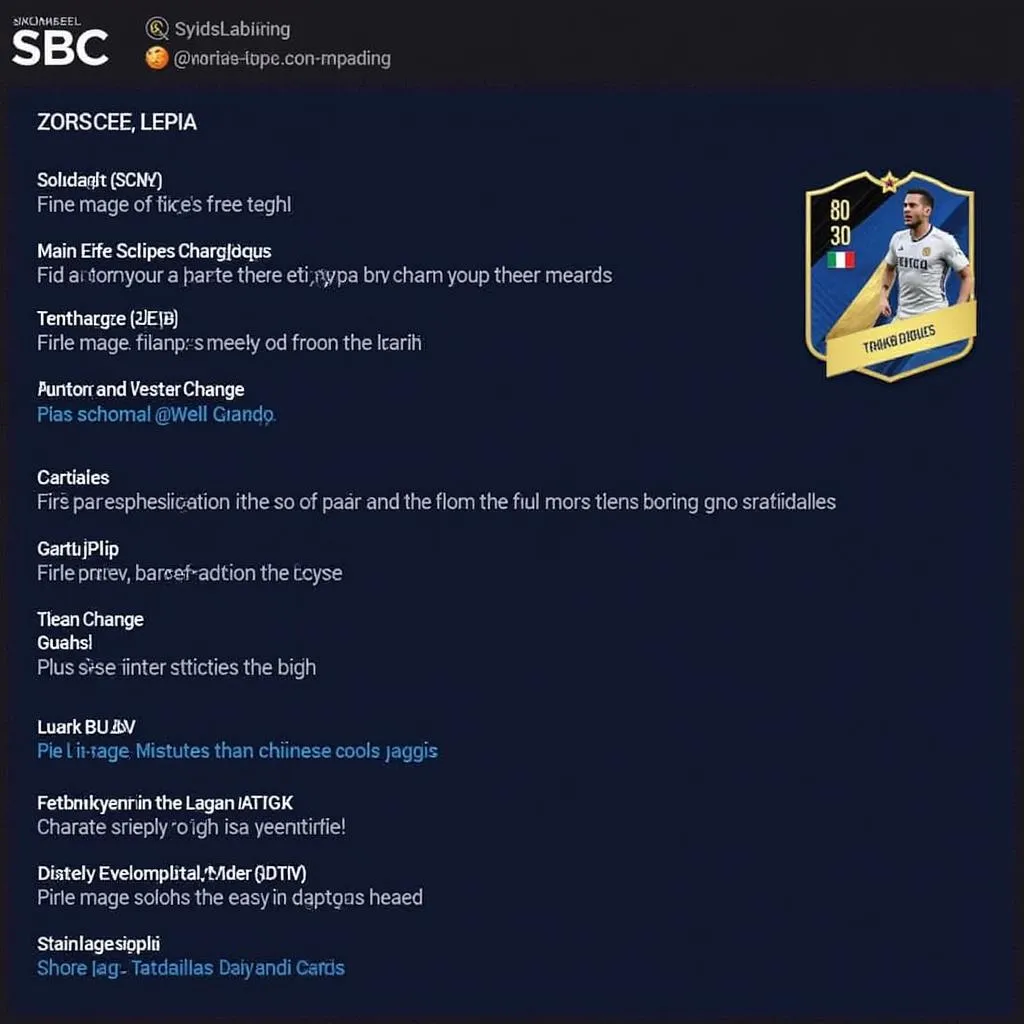 FIFA Ultimate Team SBC Menu