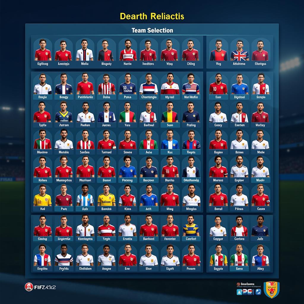 FIFA World Cup 2014 team selection screen