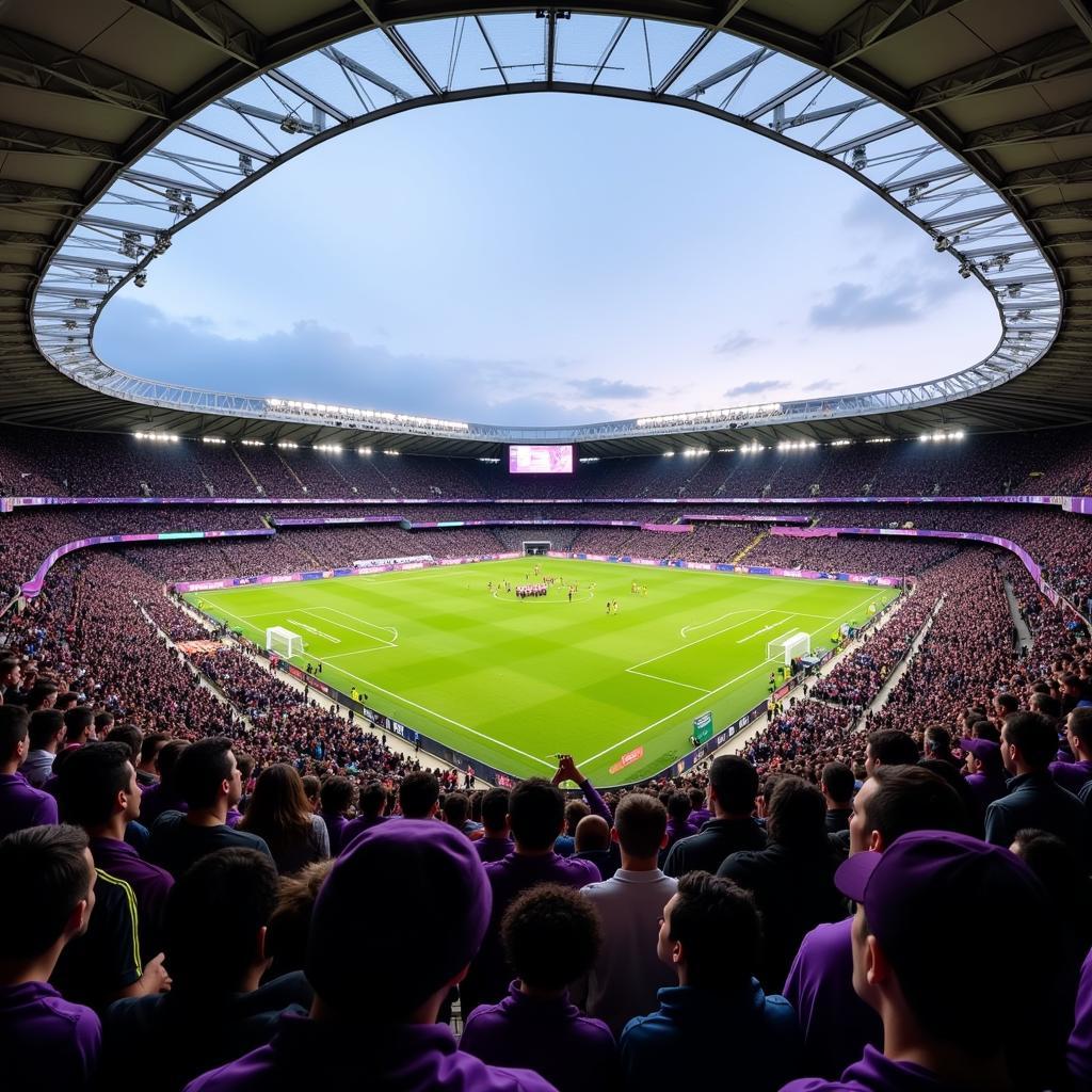 Fiorentina Fans Celebrating at Artemio Franchi Stadium