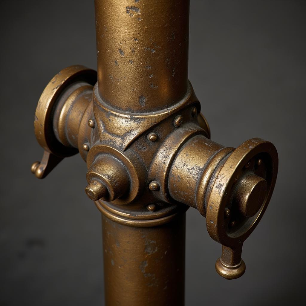 Close-Up of Fire Pole Details and Brass Fittings