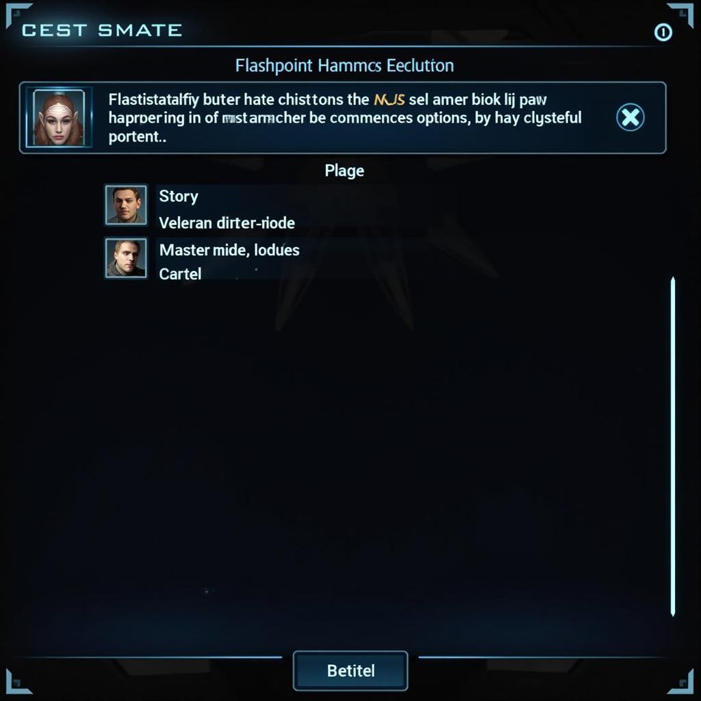 SWTOR game interface with flashpoint selection