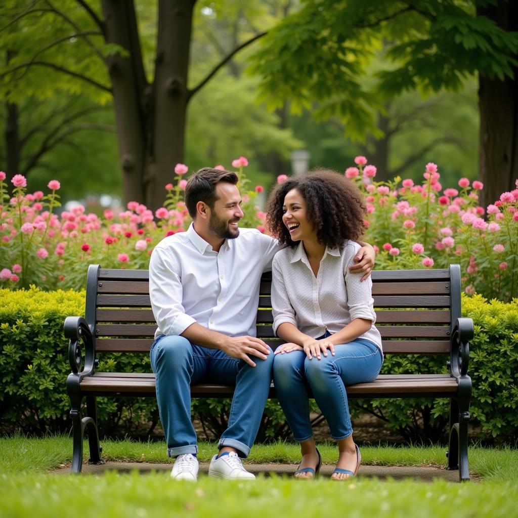  Couple Chatting and Laughing on a Date 