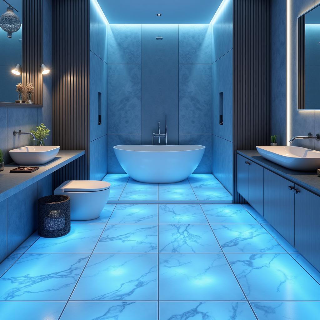 Bathroom with Floor Light Tiles: A Spa-Like Ambience