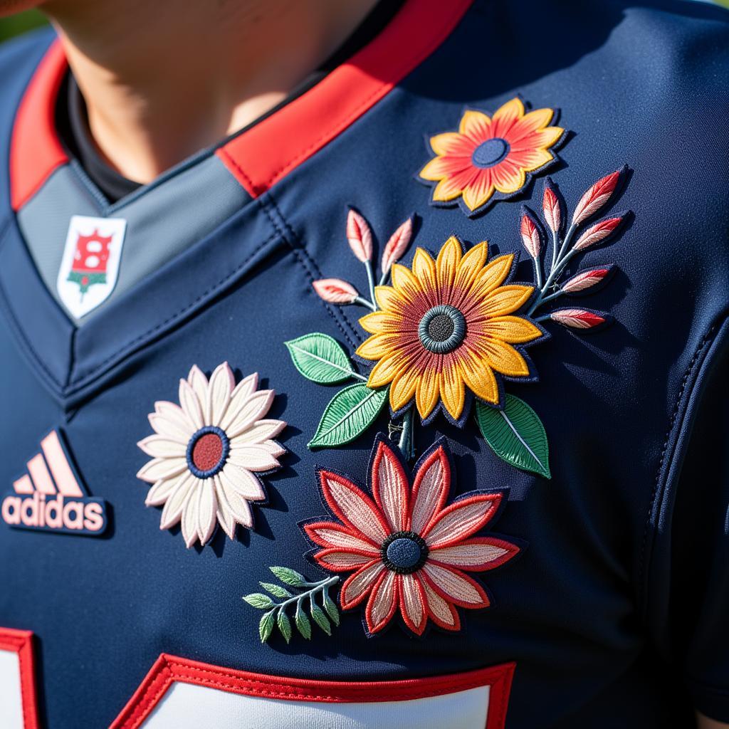 Floral Patches Adorning Football Jerseys