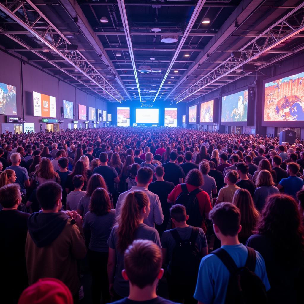 Enthusiastic Crowd at a Gaming Convention in Florida