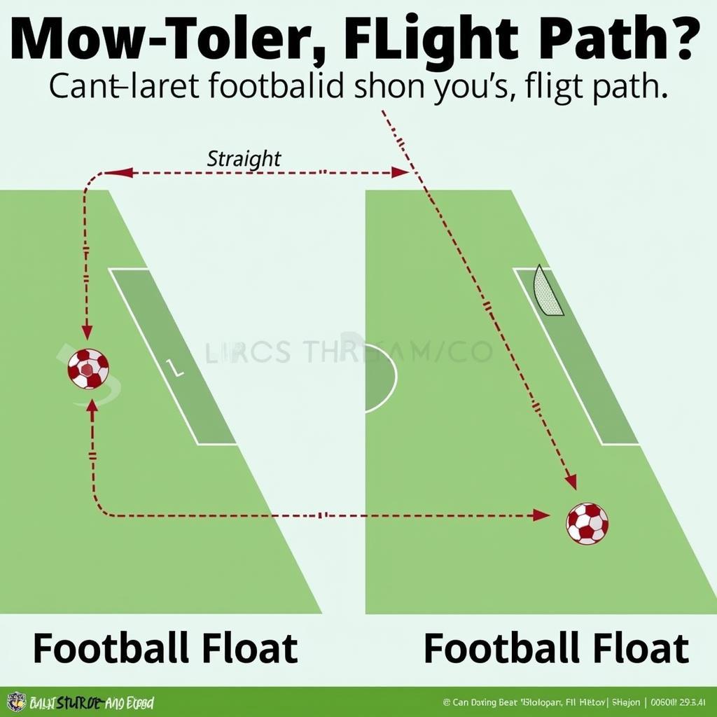 Diagram illustrating the unique trajectory of a football float compared to a standard kick