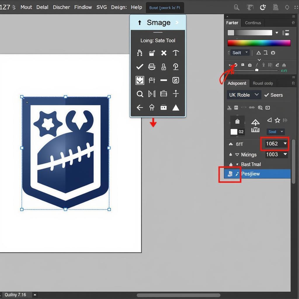 Editing a Football Logo SVG in Design Software