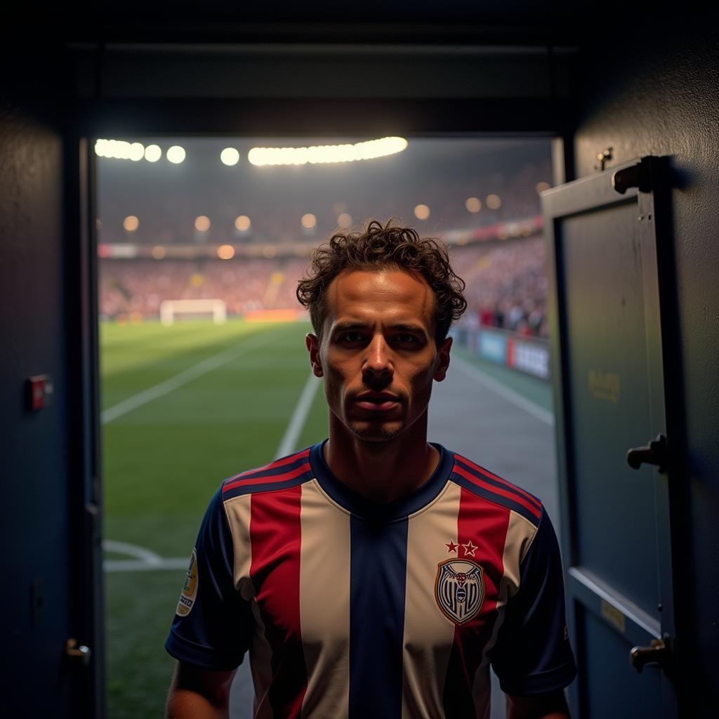 Football Player Entering Field