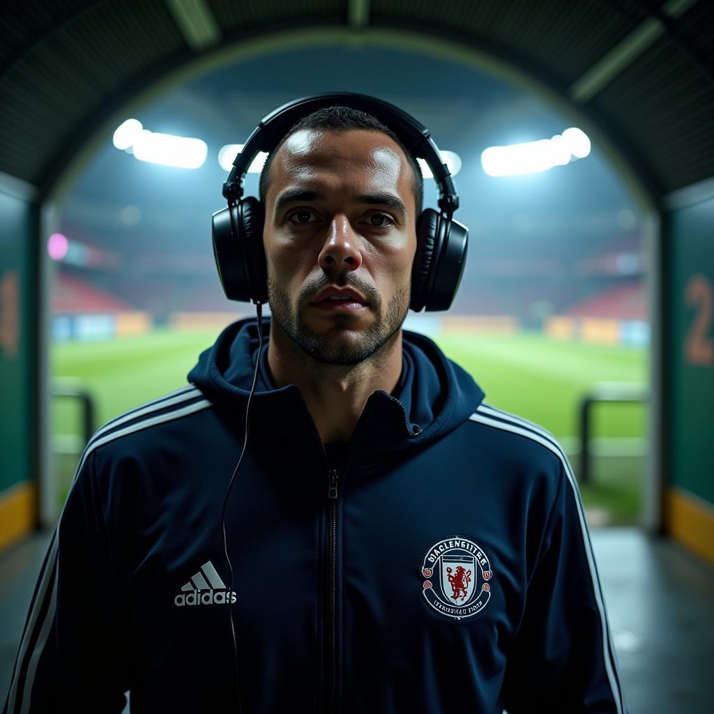 Football Player with Headphones