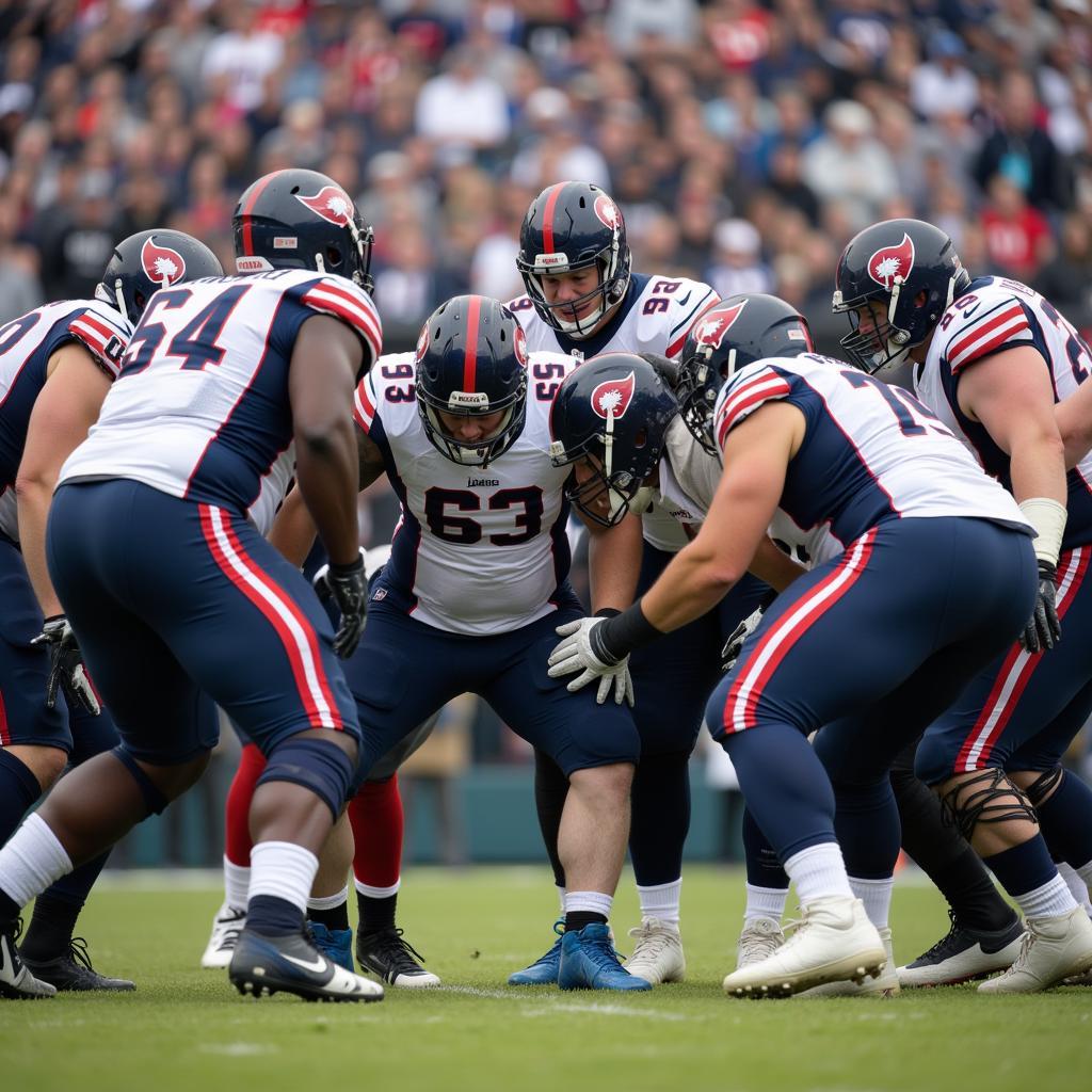 Offensive line coordinating for a wham block