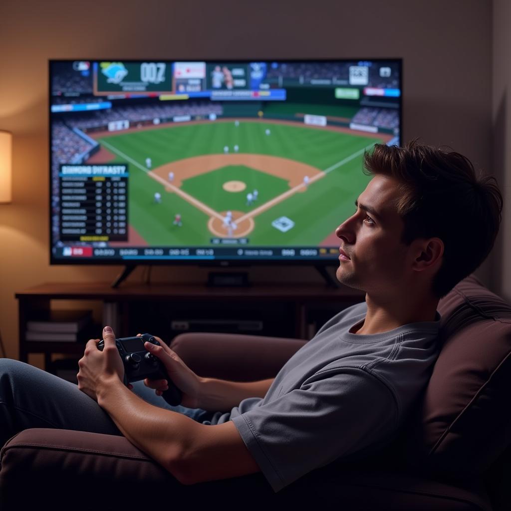 Relaxed Player Enjoying MLB The Show