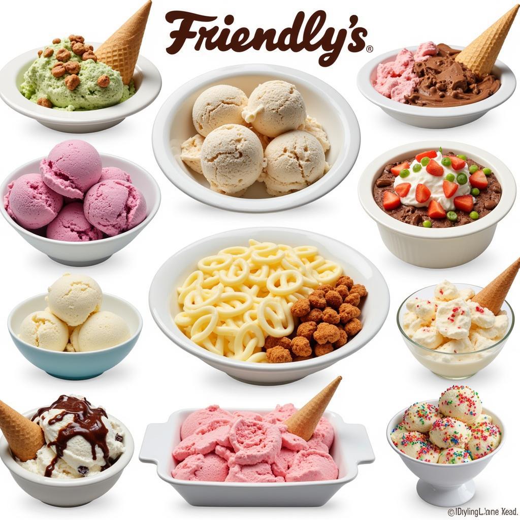 A Variety of Friendly's Ice Cream Flavors