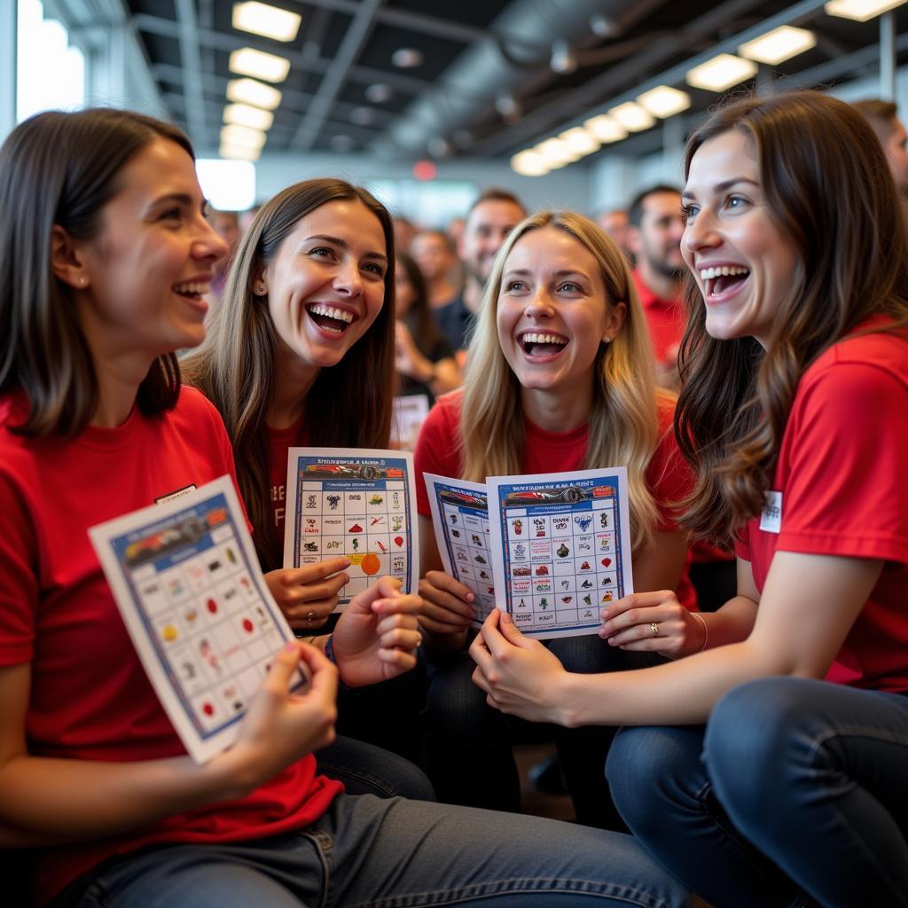 Friends Playing F1 Bingo During a Race