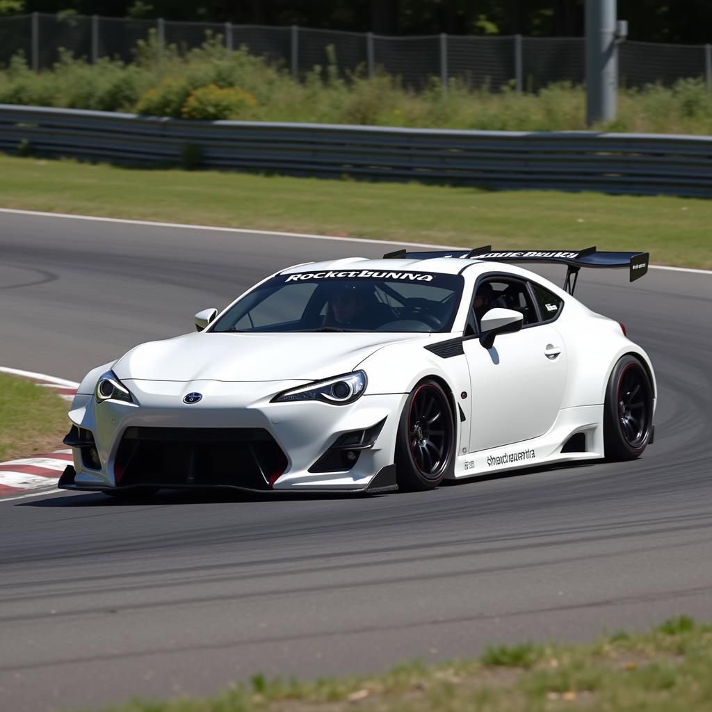 White Rocket Bunny FRS on Track