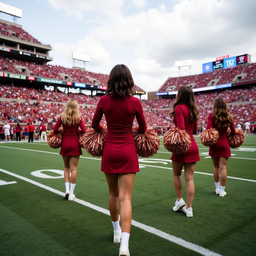 Florida State Cheerleader Uniform on the Field