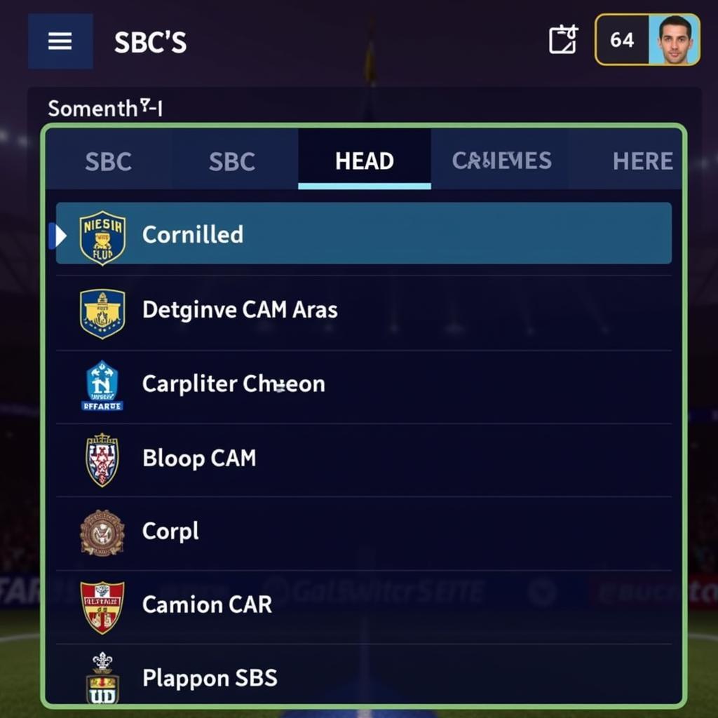 Navigating the SBC Menu in FIFA Ultimate Team