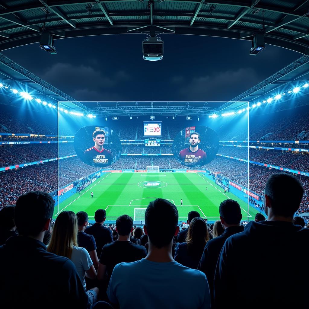 Concept of augmented reality in in-stadium viewing screens