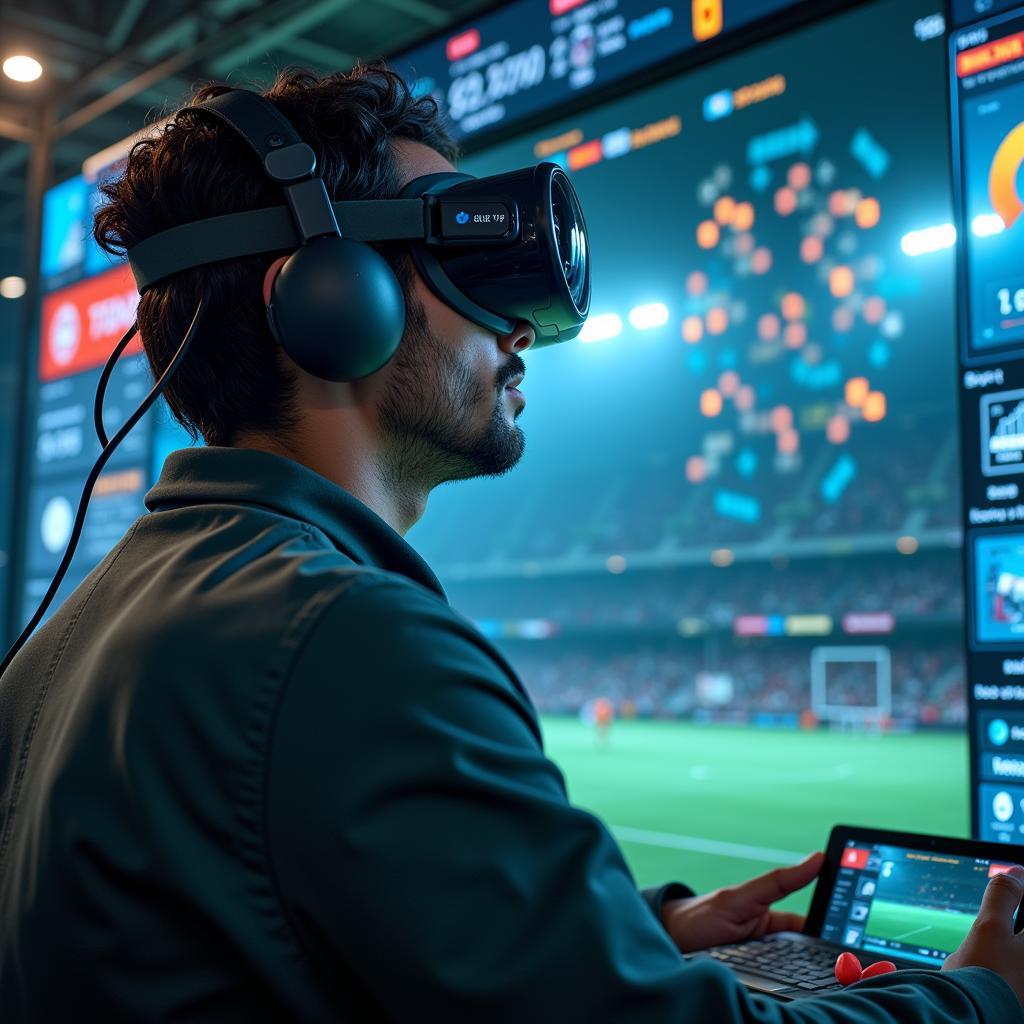 Future of hex drones in football with AI and VR integration