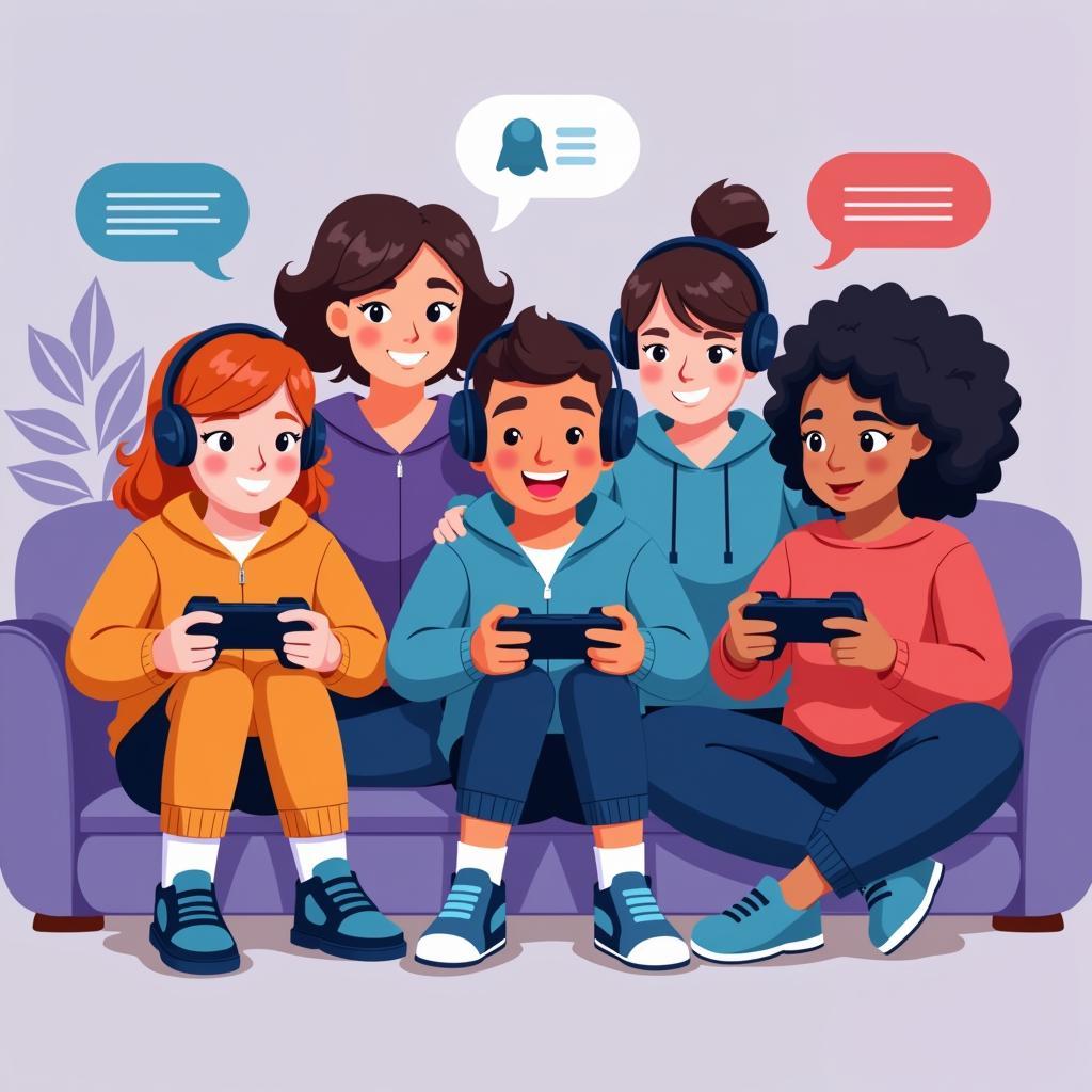  Gamers communicating with friends on Discord