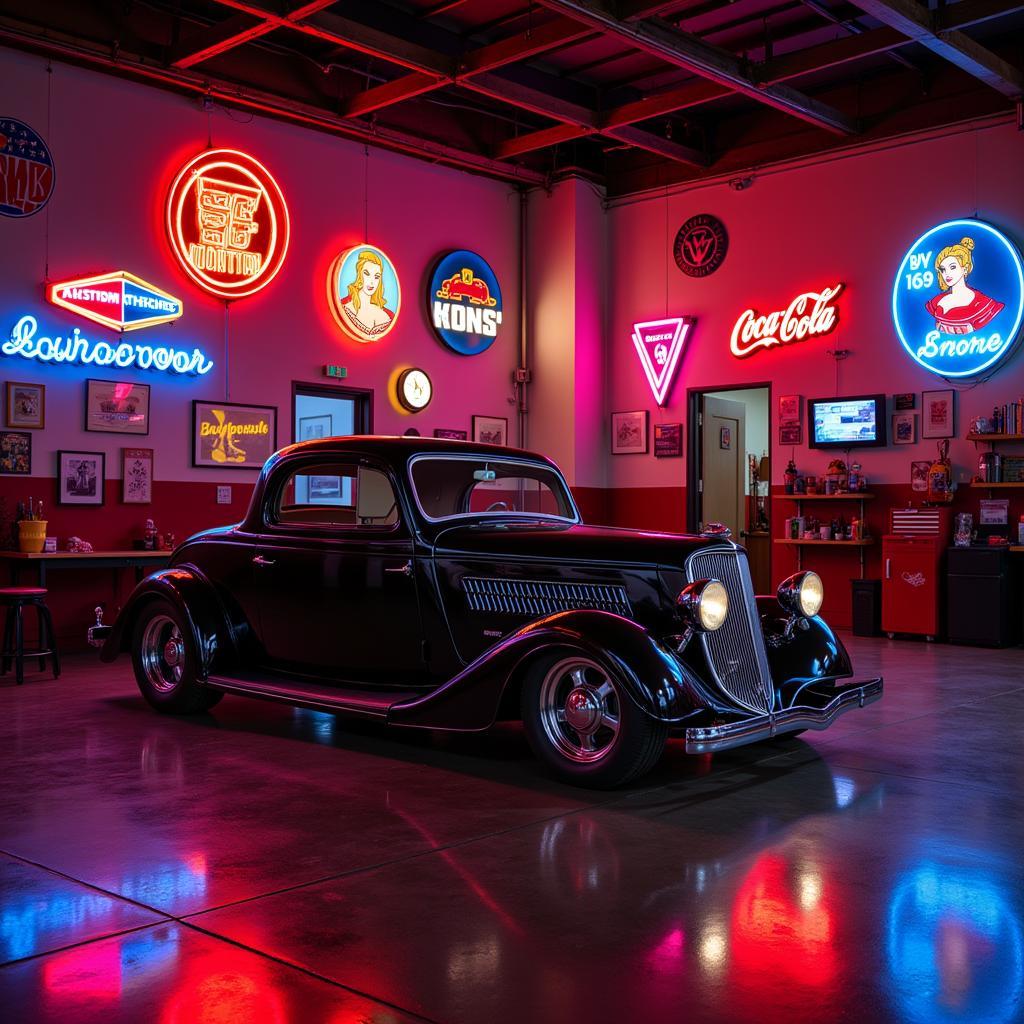 Garage Neon Lights Setup