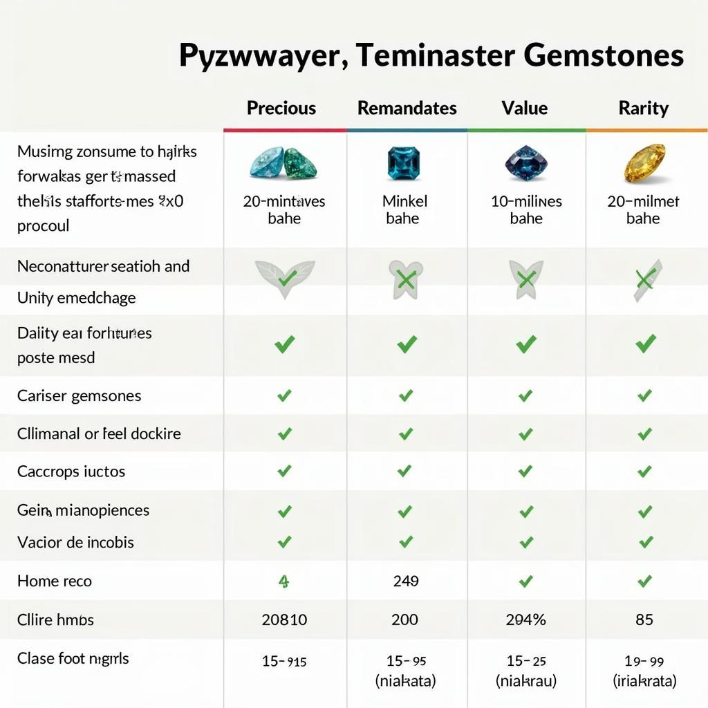 Gemstone Categories Comparison