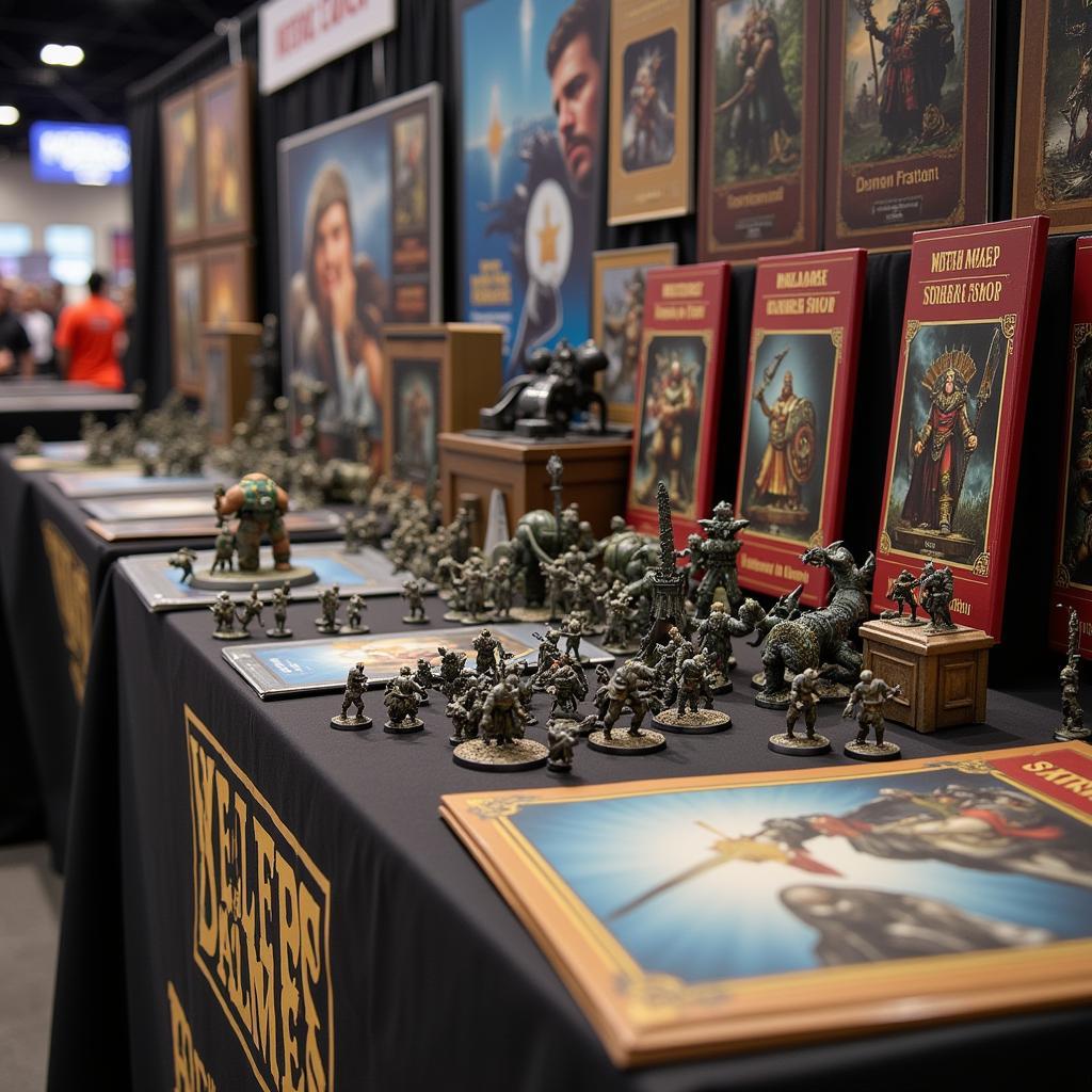 Enthusiasts browsing Warhammer products at Gen Con