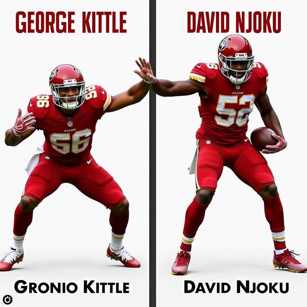 George Kittle and David Njoku Side-by-Side Comparison