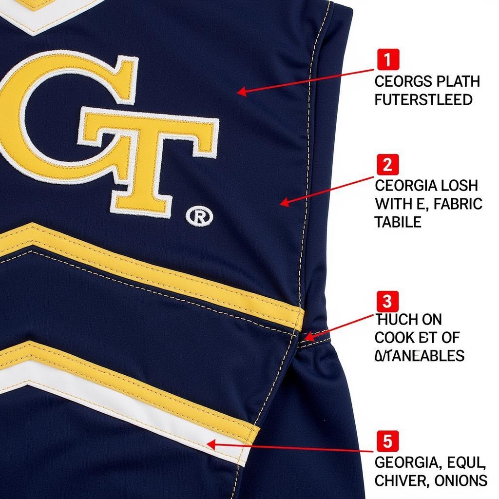 Close-up view of Georgia Tech Cheerleading Uniform Details