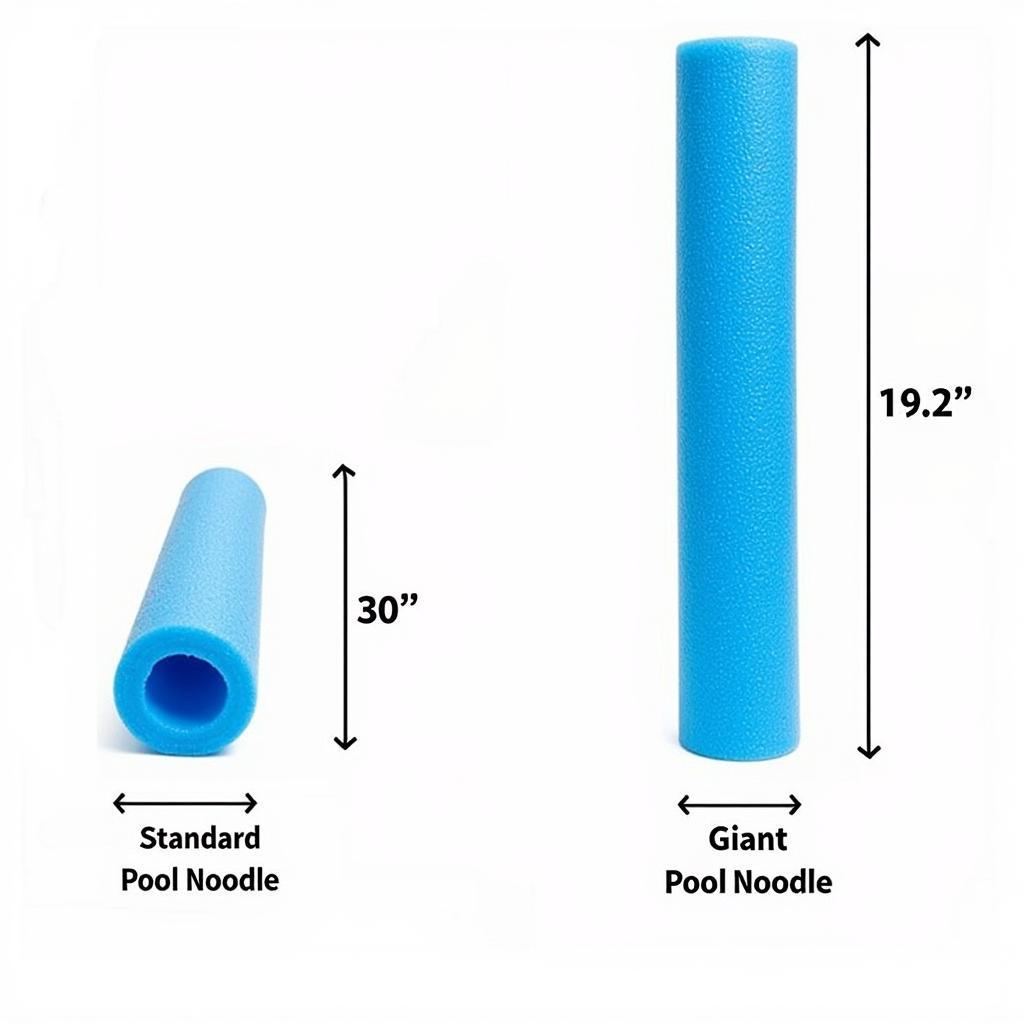 Giant pool noodles come in various sizes.