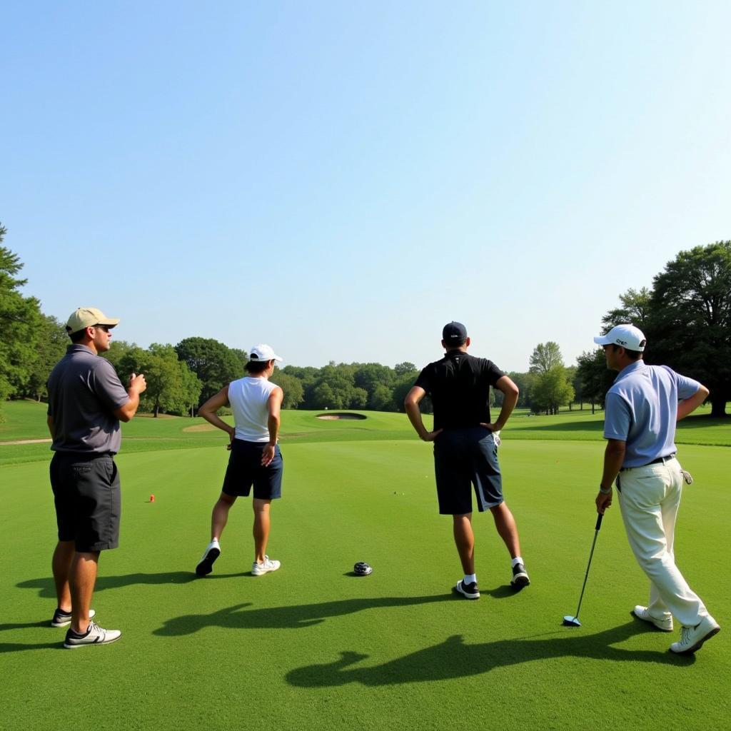 Golfers Selecting Best Drive in Shamble