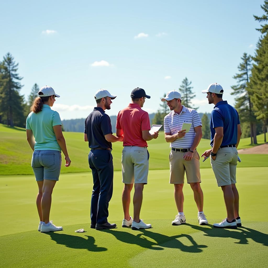 Five Golfers Playing Wolf