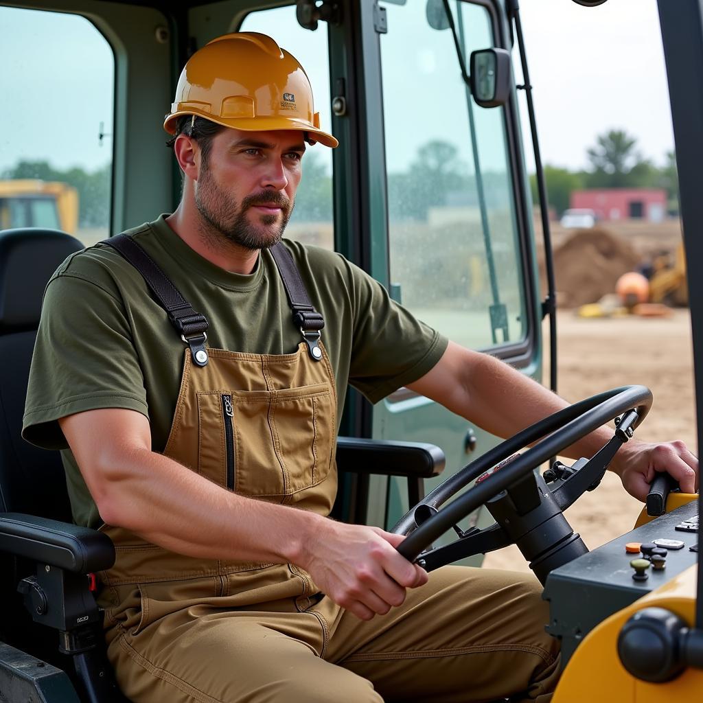 Greenbay Overalls Worn by a Construction Worker