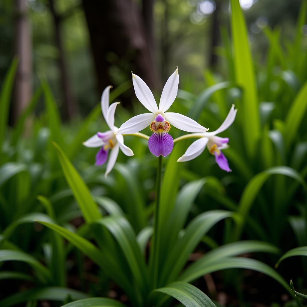 Ground Orchid in Garden Setting