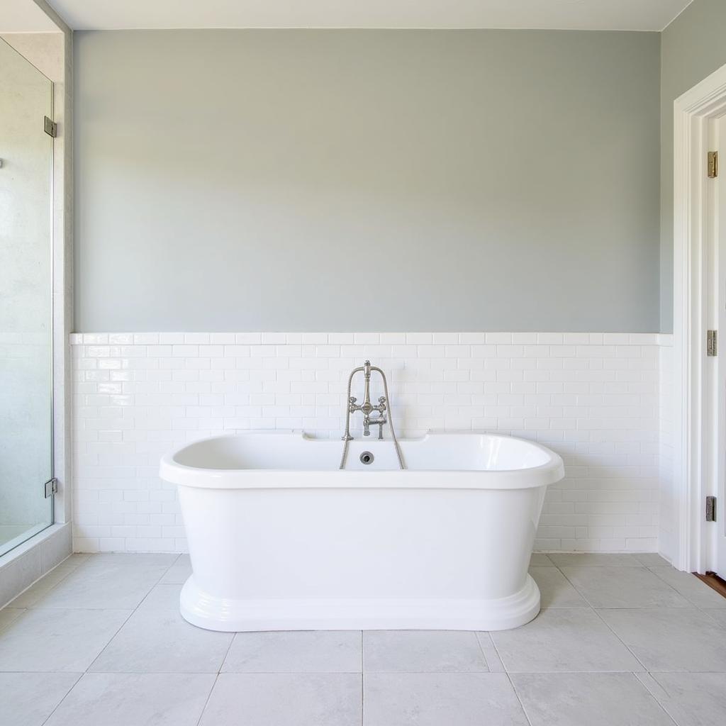 Elegant Bathroom with Half Tile Wall