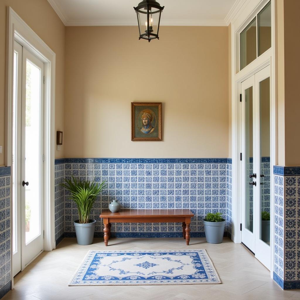 Charming Entryway with Half Tile Wall