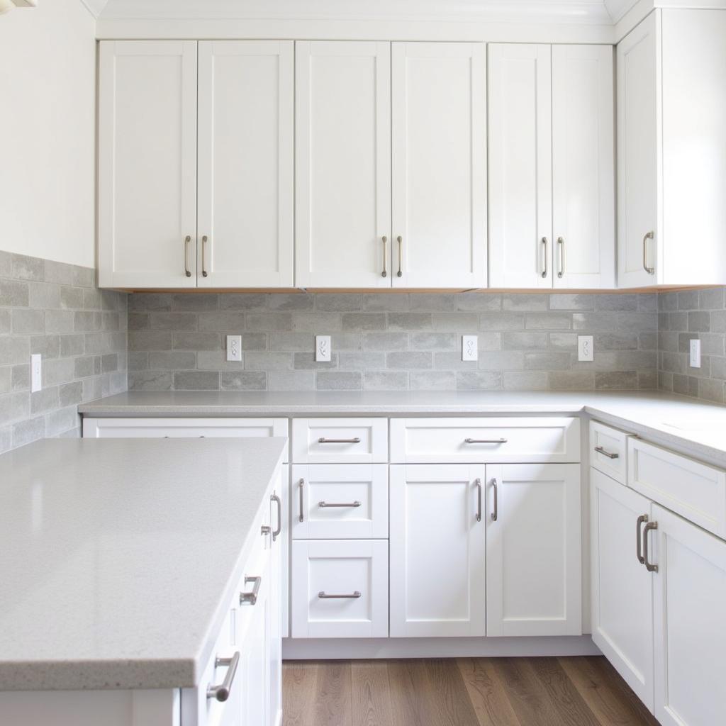 Modern Kitchen with Half Tile Wall