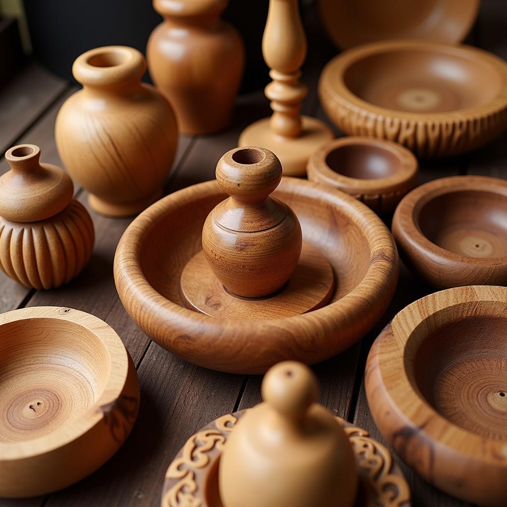 Hand-Carved Wooden Decor Items from Poland