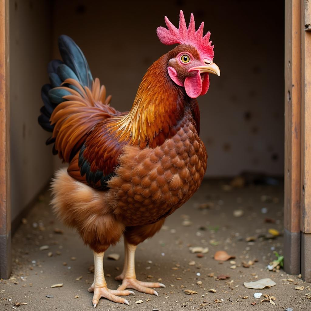 Healthy Modern Game Chicken with Vibrant Plumage