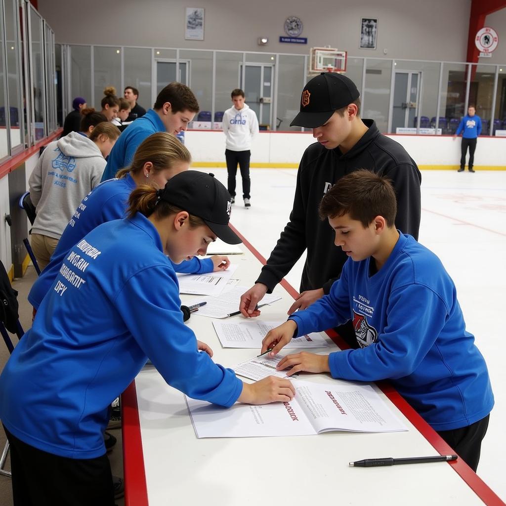 Heroes Hockey Tournament participants engaging in community service