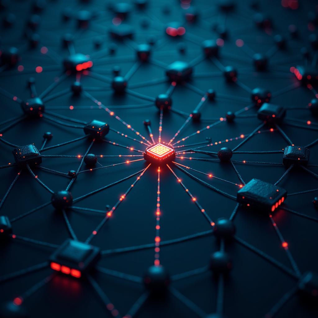 Hidden Online Communities: A conceptual illustration of interconnected devices forming a hidden network within a larger network, symbolizing exclusive online communities.