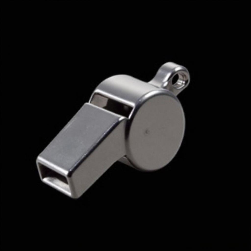 High-quality metal coach whistle with a sleek design