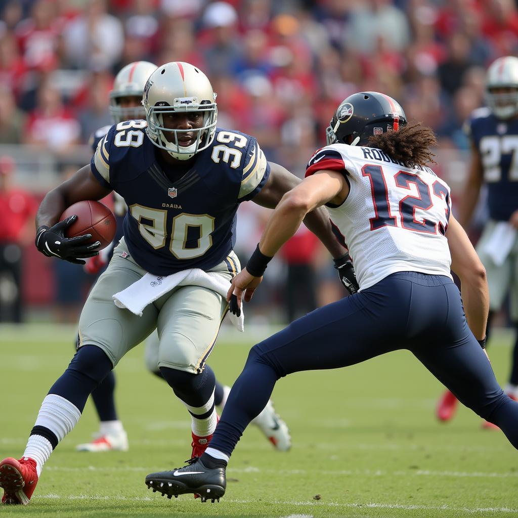 A wide receiver executing a hitch route