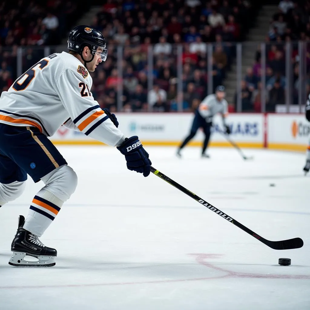 Hockey Player Taking a Slap Shot