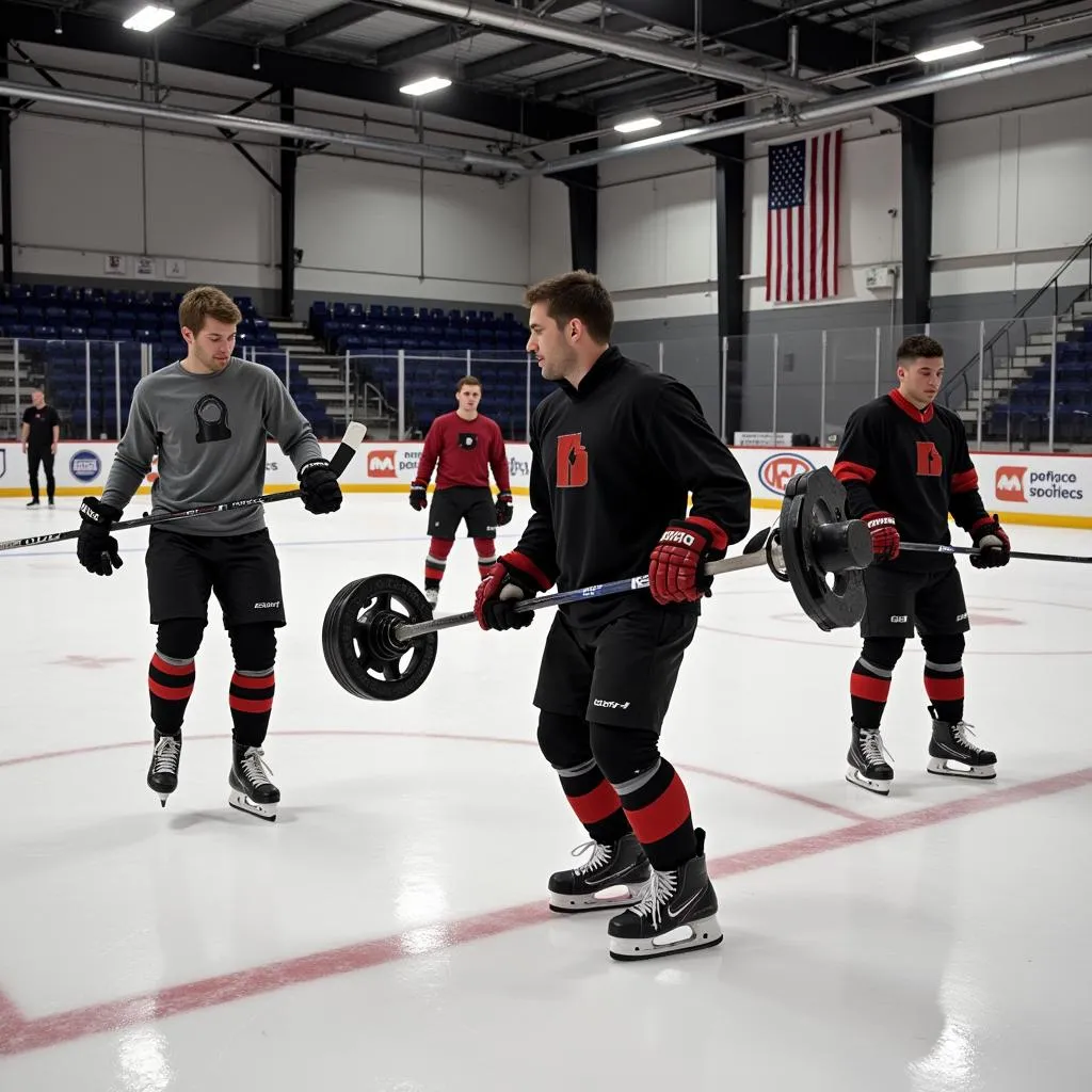 Hockey Players Training Off-Ice