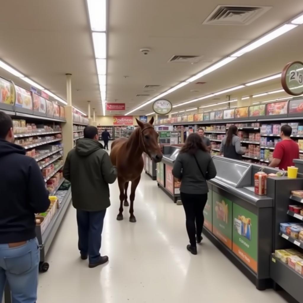 Horse in a Supermarket