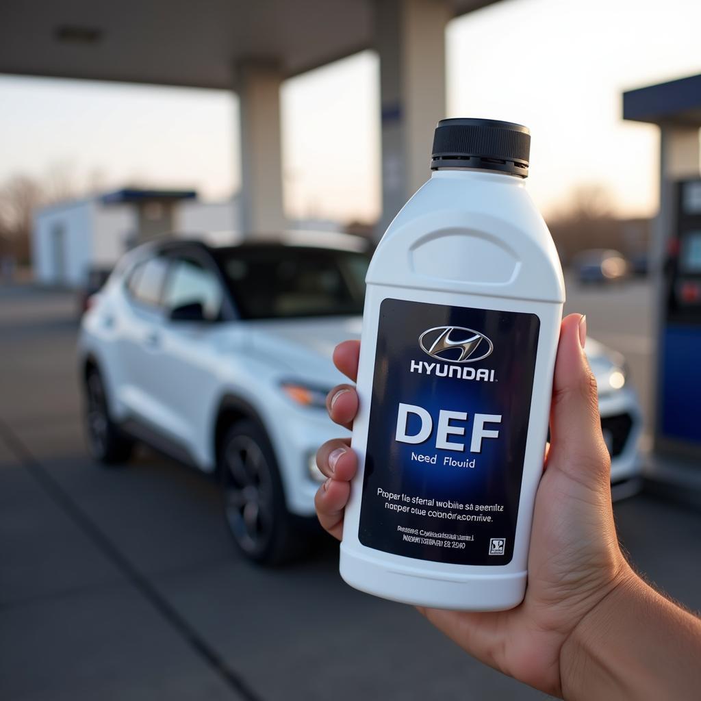 Hyundai DEF Fluid in a gas station